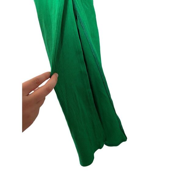 J.Crew ruched midi dress vintage rib in green size S - Picture 4 of 4